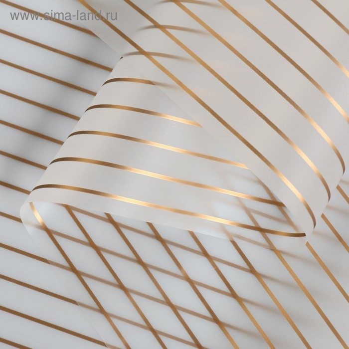 Пленка матовая для цветов Пленка матовая для цветов "Полосы", золотистая, 60 см х 5 м