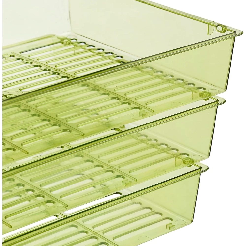 Лоток горизонтальный Attache Bright Colours решетчатый прозрачный зеленый