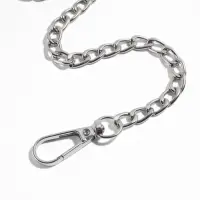 Цепочка для сумки, с карабинами, железная, 12.5&times;7.5 мм, 60 см, цвет серебряный