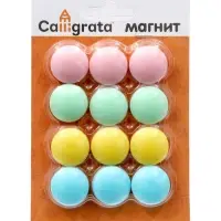 Набор магниты для доски d=2 см, 12 штук, на блистере, пастель