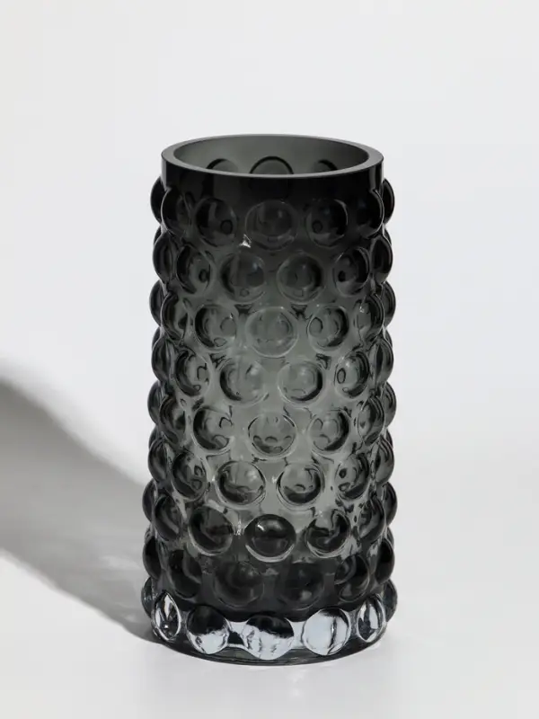 Ваза стекло настольная  Ваза стекло настольная "Валери" шарики, 23х11 см, серый