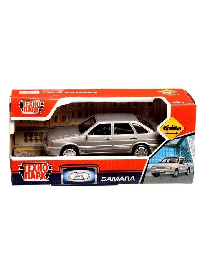 Машинка пластиковая Lada-2114 Samara, инерция, 11 см, серебристая