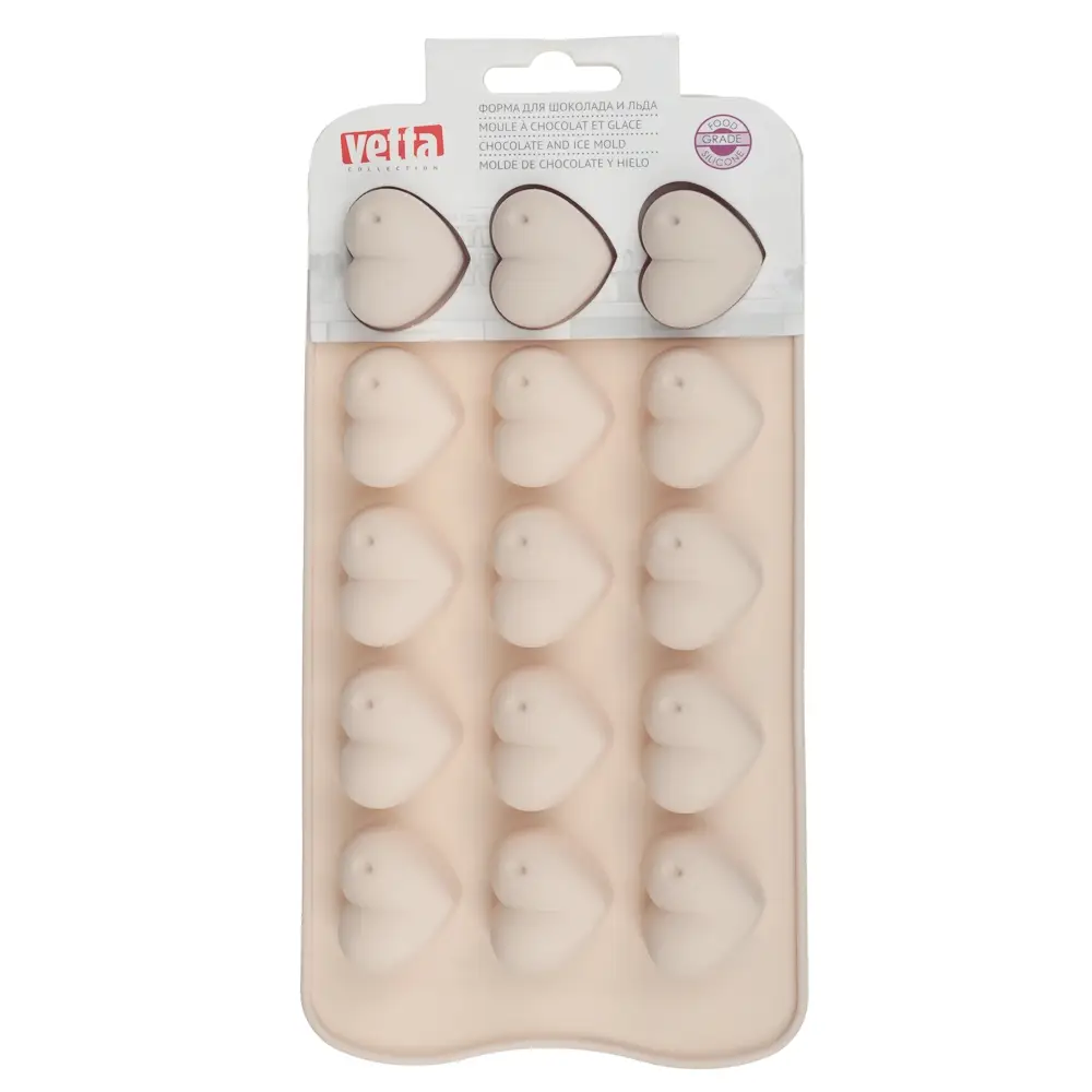 VETTA Форма силиконовая для шоколада и льда 15 ячеек, 21x10x1,6см "Конфета", 3 цвета