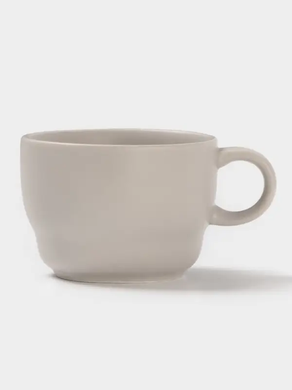 Чайная пара Magistro Potter, 2 предмета: чашка 250 мл, блюдце d=15.3 см, фарфор, светло-серая