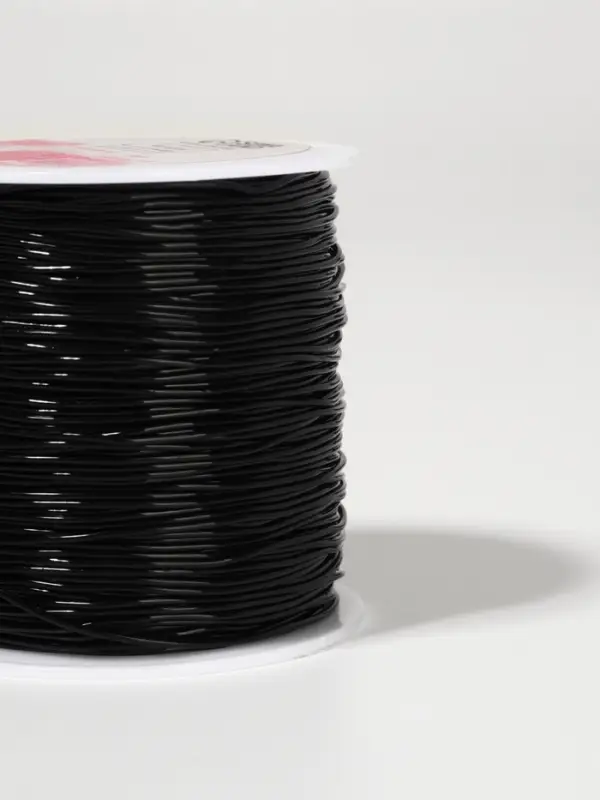 Нить для плетения, эластичная, 100&plusmn;1 м, d=1 мм, чёрная