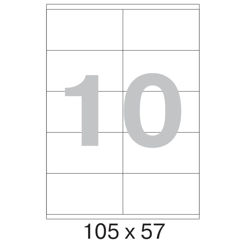 Этикетки самоклеящиеся кауч.к 105х57 10шт/л А4(100л/уп)