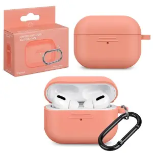Чехол для AirPods Pro Hang Silicone Сase с карабином LE Papaya