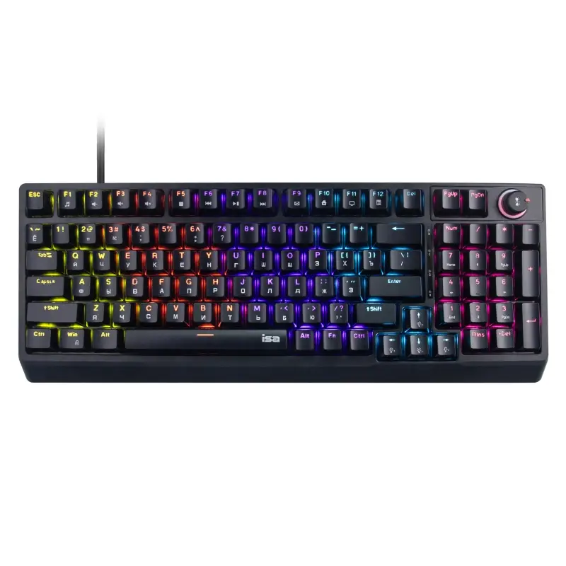 Механическая игровая клавиатура с RGB подсветкой ISA KB-08 черная (20шт/кор)