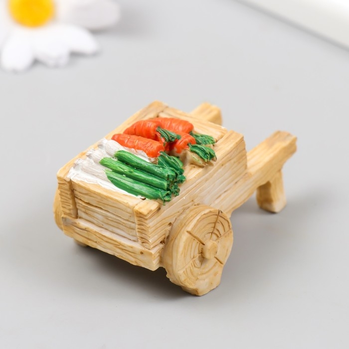 Фигурка для флорариума полистоун  Фигурка для флорариума полистоун "Тележка с овощами" МИКС 6х4х4,4 см