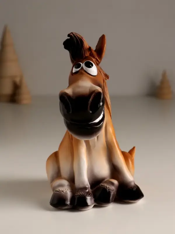 Копилка полистоун "Улыбающийся конь" 10х9х14,5 см