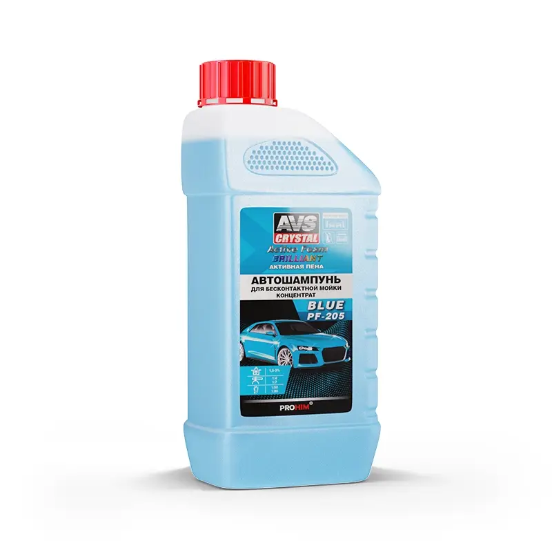 Автошампунь для б/к мойки AVS "Active Foam Brilliant" 1: 4-7 PF-205 BLUE 1 кг