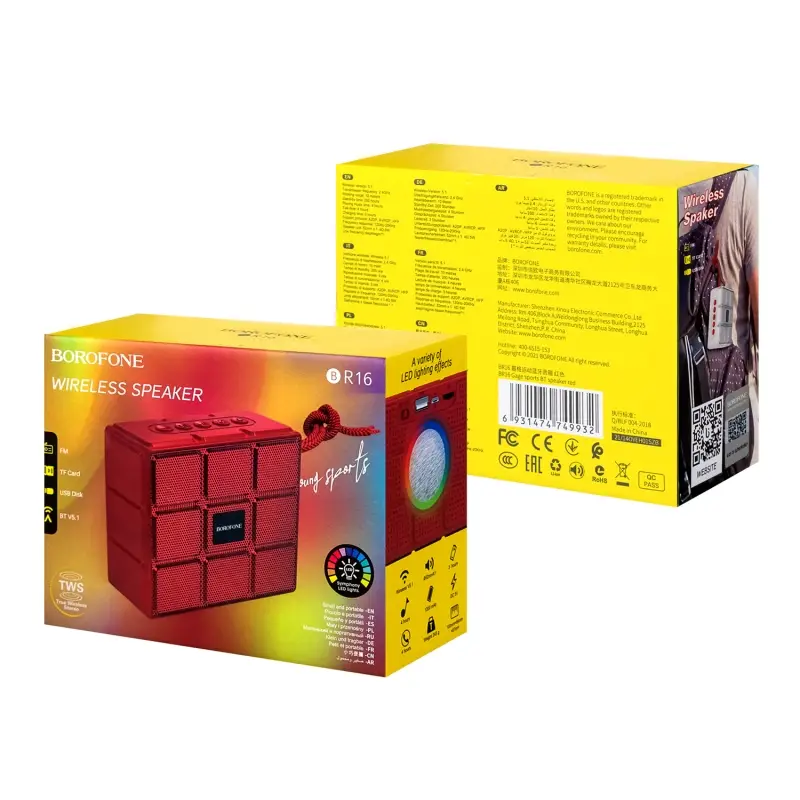 Портативная акустика BR16 BOROFONE красная