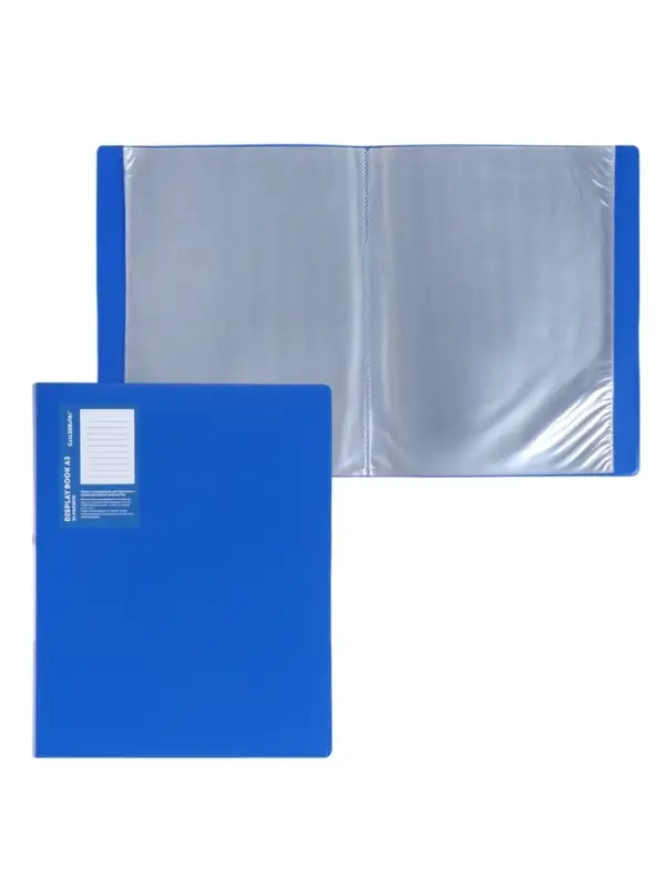 Папка с 20 вкладышами А3, 800 мкм, Calligrata, текстура &laquo;песок&raquo;, синяя