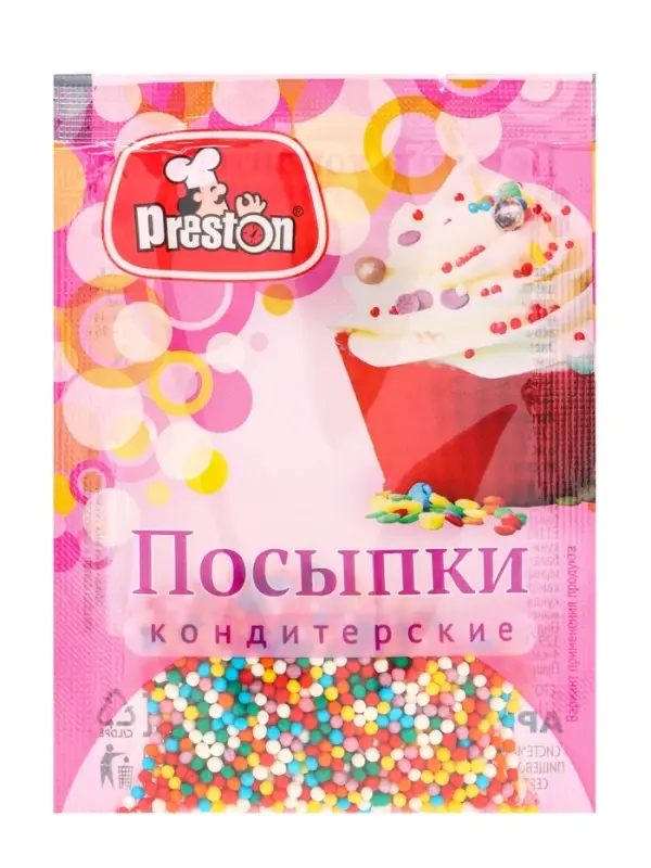 Посыпки кондитерские декоративные Preston &laquo;Радуга-бисер&raquo;, 7 г