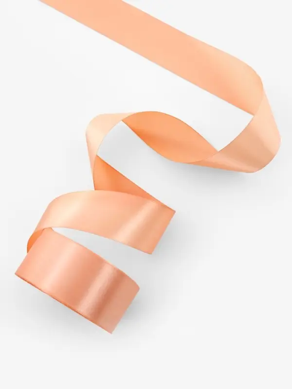 Лента атласная 38мм*25&plusmn;1ярд(23м&plusmn;1м) светло-оранжевый СП АУ