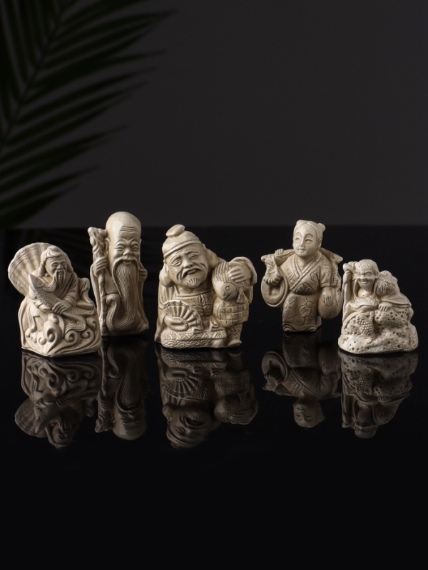 Набор фигур "Нэцкэ" 20х10х7 см, бежевый