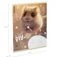 Тетрадь 12 листов в клетку ErichKrause Fluffy, 60 г/м&sup2;, обложка мелованный картон, МИКС