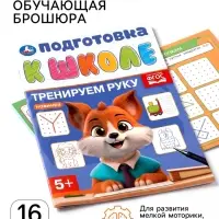 Обучающая брошюра &laquo;Подготовка к школе. Тренируем руку&raquo; 5+, 145&times;190 мм 16 стр.