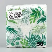 Салфетки бумажные однослойные «Узоры природы», 24х24 см, 50 шт Салфетки бумажные однослойные «Узоры природы», 24х24 см, 50 шт