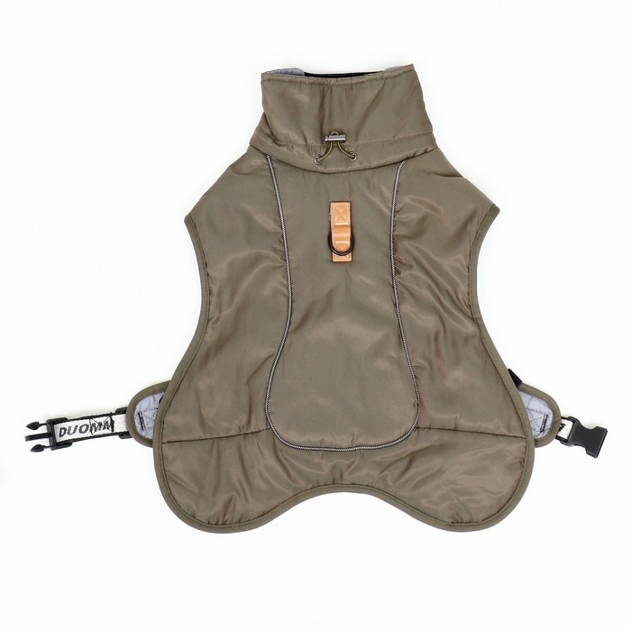 Попона для больших собак, мембранная ткань,  размер 4XL (ДС 58, ОШ 58, ОГ 74-84 см), хаки