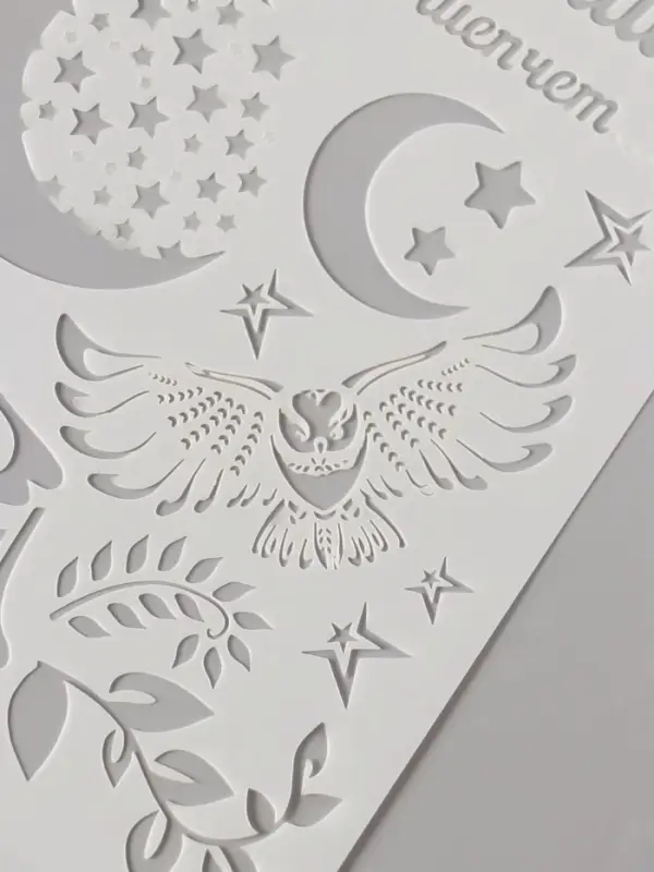 Трафарет пластик А5 Трафарет пластик А5 "Филин и пень" 14,8х21 см