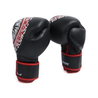 Боксерские перчатки FIGHT EMPIRE, ART, натуральная кожа, чёрные, размер 12 oz