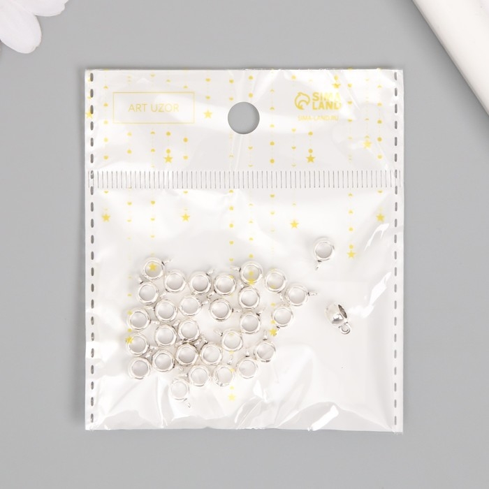 Бейл (держатель д/кулона) металл д/творчества Бейл (держатель д/кулона) металл д/творчества "Шар" серебро G038B759 набор 30 шт 0,9х0,4 см