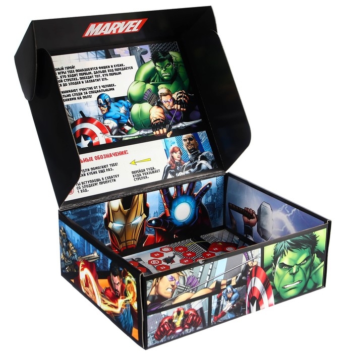 Подарочная коробка, складная, 28х21х9 см, Мстители Подарочная коробка, складная, 28х21х9 см, Мстители