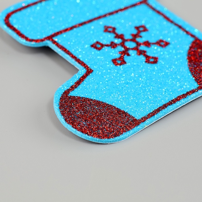 Набор наклеек из EVA  Набор наклеек из EVA "Новогодний сапожок", 6 шт, цвет МИКС