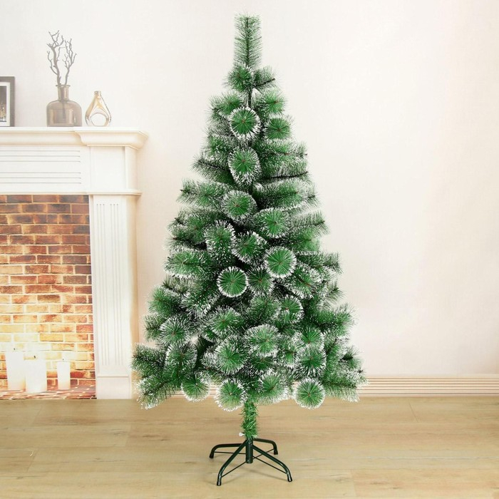 Кедр иней 150 см, d иголок 10 см, d нижнего яруса 82 см, 152 ветки, металл подставка Кедр иней 150 см, d иголок 10 см, d нижнего яруса 82 см, 152 ветки, металл подставка