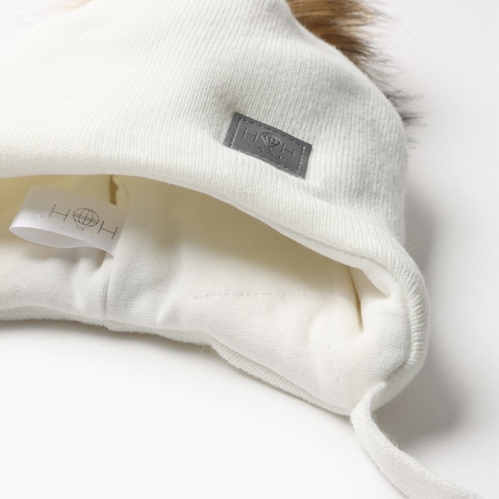 Шапка для девочки, цвет молочный, размер 46-50 Шапка для девочки, цвет молочный, размер 46-50