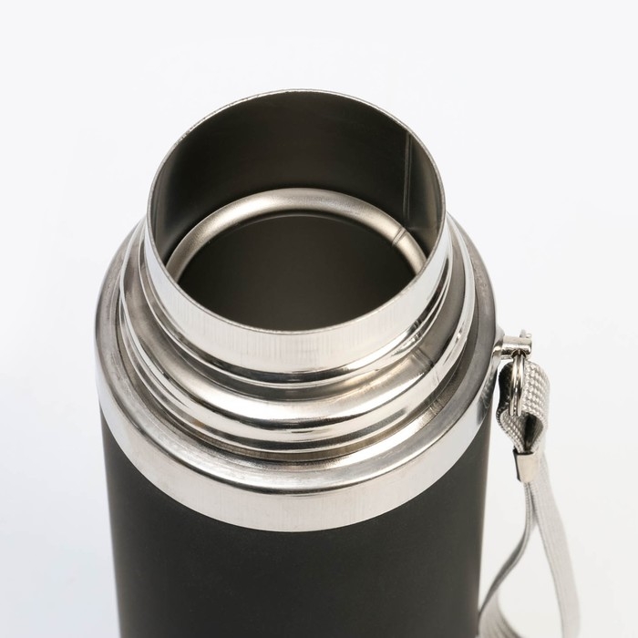 Термос, 500 мл, Гильза Термос, 500 мл, Гильза "100 % Мужик", с кружкой, сохраняет тепло 10 ч, 6.5 х 24 см