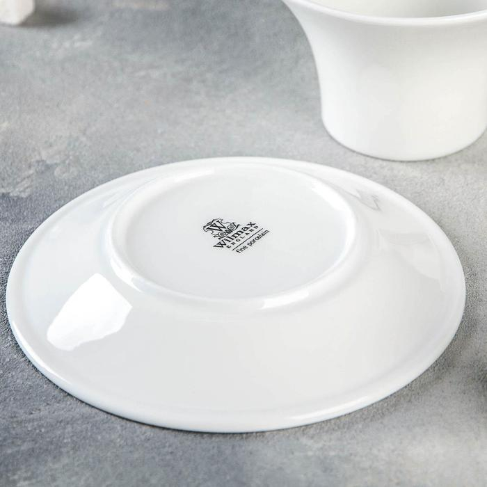 Чайная пара фарфоровая Wilmax, 2 предмета: чашка 400 мл, блюдце d=18,4 см, цвет белый Чайная пара фарфоровая Wilmax, 2 предмета: чашка 400 мл, блюдце d=18,4 см, цвет белый