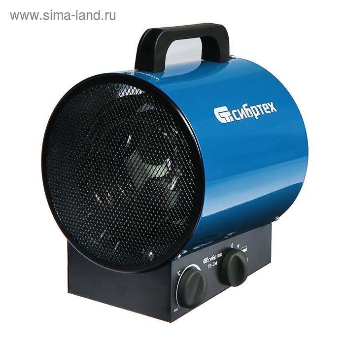 Тепловая пушка  Тепловая пушка "СИБРТЕХ" ТВ-3М, электрическая, 1.5/3 кВт, до 20 м2, защита от перегрева