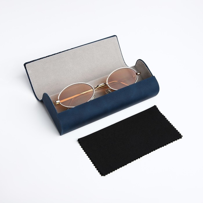 Футляр для очков на хлопушке, длина 15,6 см, цвет синий Футляр для очков на хлопушке, длина 15,6 см, цвет синий