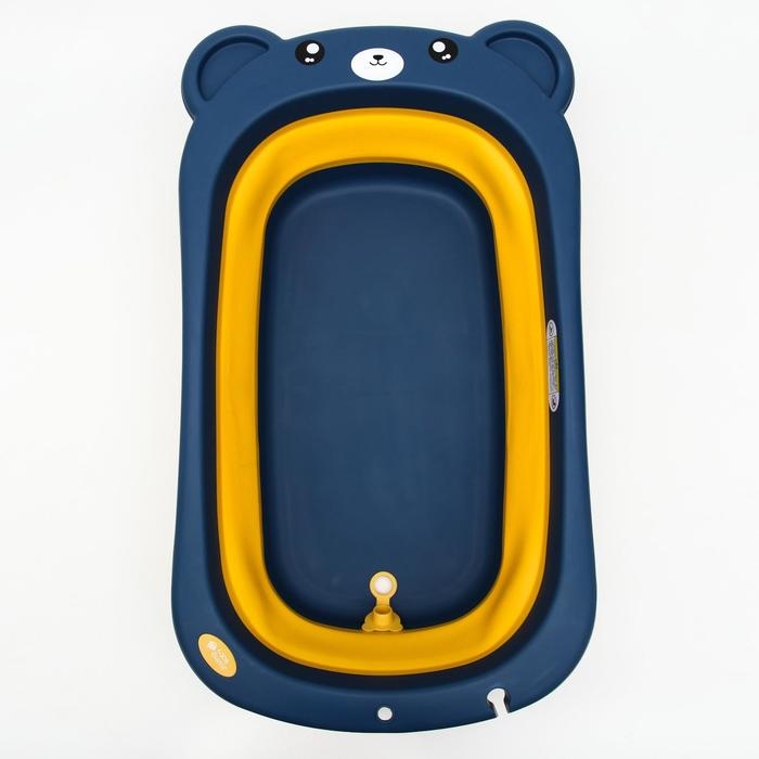 Ванночка детская складная со сливом, «Мишка», 83 см., цвет синий Ванночка детская складная со сливом, «Мишка», 83 см., цвет синий