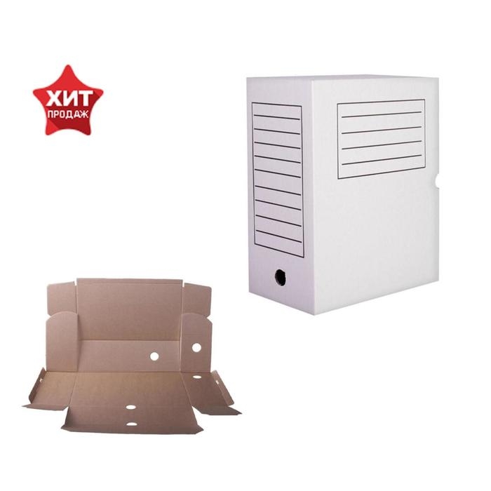 Короб архивный с клапаном А4 Calligrata, 150 мм, микрогофрокартон, до 1400 листов, белый Короб архивный с клапаном А4 Calligrata, 150 мм, микрогофрокартон, до 1400 листов, белый