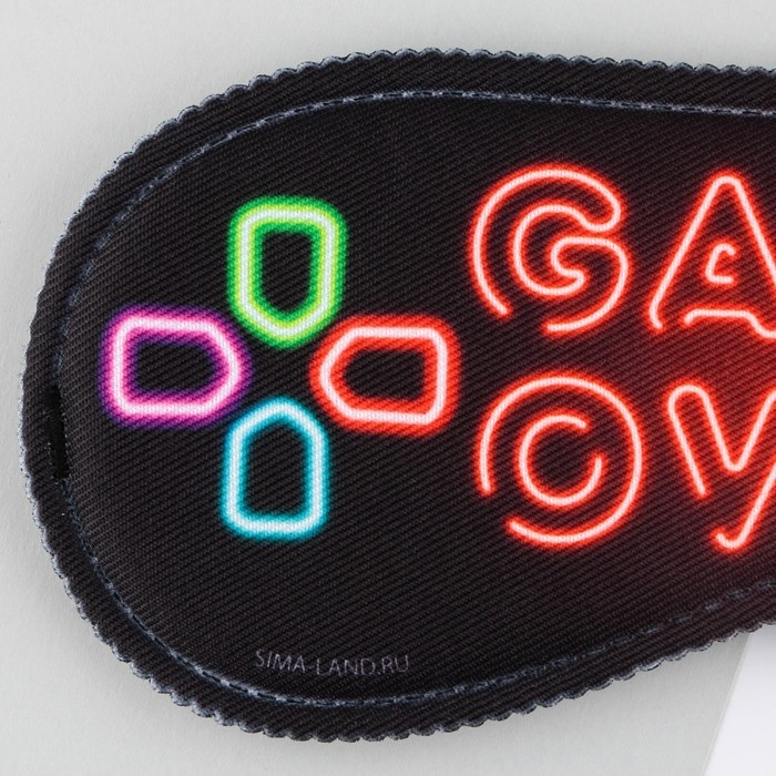Маска для сна Game over, 19.3 х 9.5 см, цвет чёрный Маска для сна Game over, 19.3 х 9.5 см, цвет чёрный