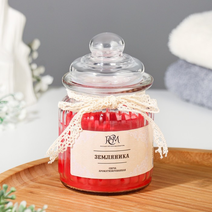 Свеча в банке ароматизированная  Свеча в банке ароматизированная "Земляника" 180гр, время горения 45ч