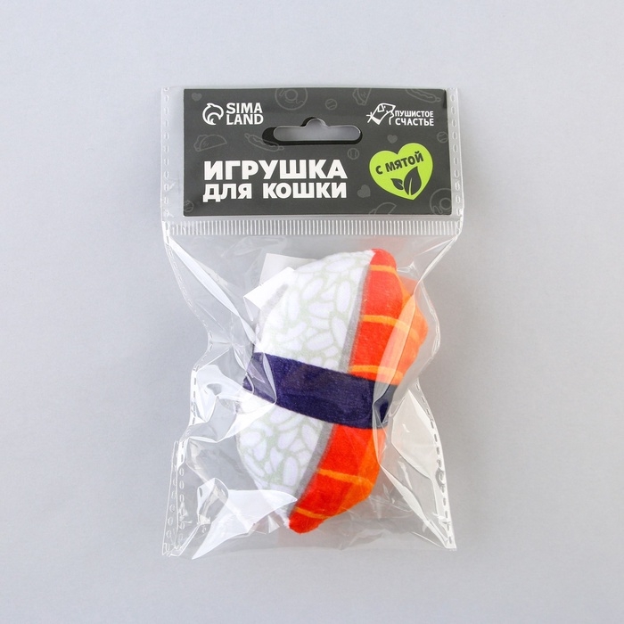 Игрушка для кошек с мятой «Суши» из текстиля, 9х6 см Игрушка для кошек с мятой «Суши» из текстиля, 9х6 см