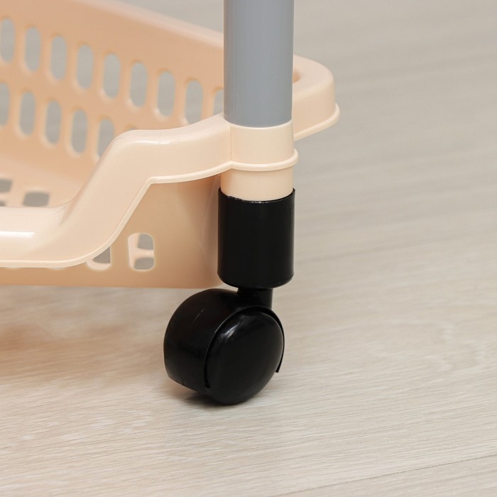 Этажерка угловая 4-х секционная, на колёсиках, цвет МИКС Этажерка угловая 4-х секционная, на колёсиках, цвет МИКС