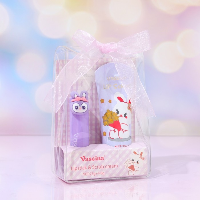 Набор виноградный: скраб для губ и вазелин для губ Набор виноградный: скраб для губ и вазелин для губ