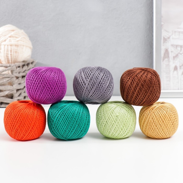 Нитки вязальные Нитки вязальные "Ирис" 150м/25гр 100% мерсеризованный хлопок цвет мультиколор