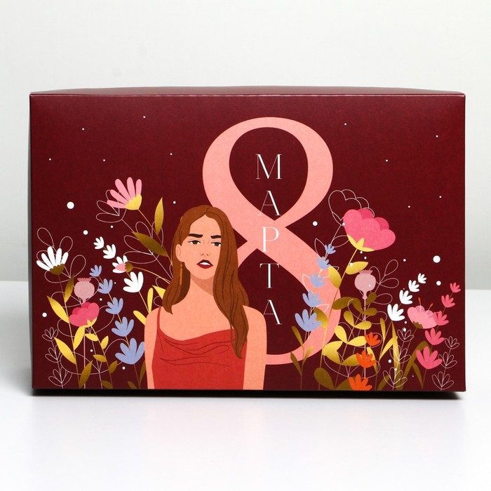 Коробка подарочная складная, упаковка, «8 марта, girl», 30 х 20 х 9 см Коробка подарочная складная, упаковка, «8 марта, girl», 30 х 20 х 9 см