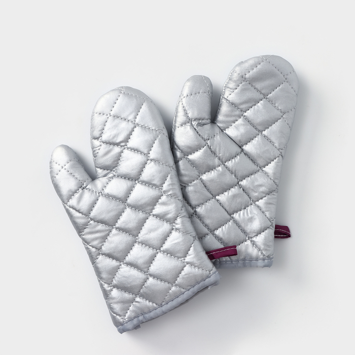 Набор прихваток «Профи», 2 шт, 30×16×2 см, цвет серый Набор прихваток «Профи», 2 шт, 30×16×2 см, цвет серый