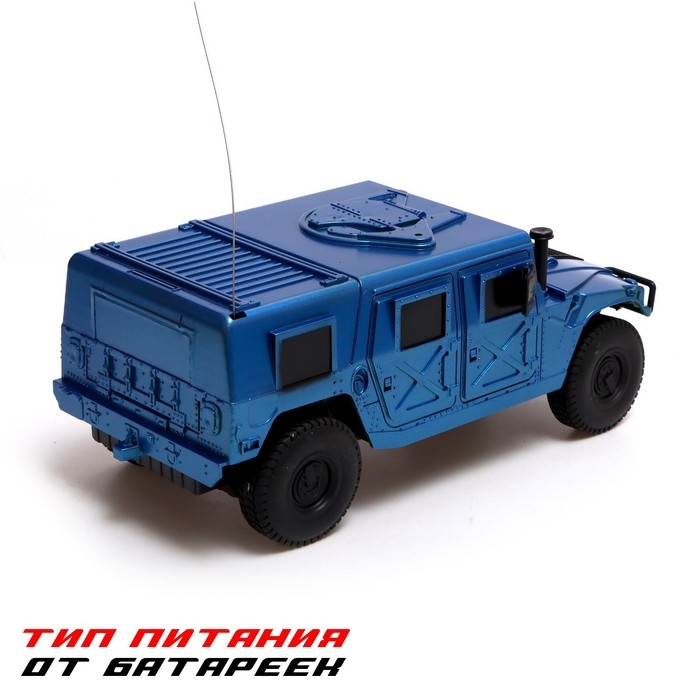 Джип радиоуправляемый «Хамер», свет, работает от батареек, 1:18, цвет синий Джип радиоуправляемый «Хамер», свет, работает от батареек, 1:18, цвет синий