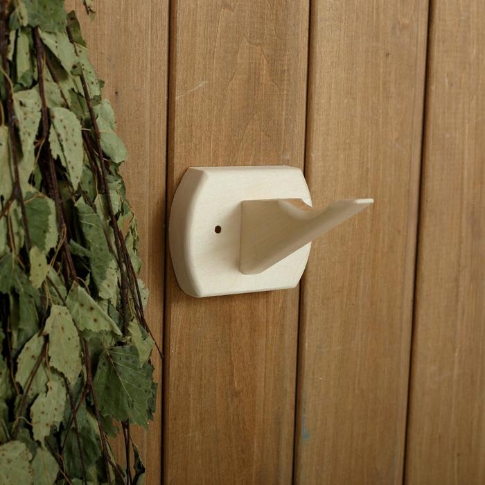 Вешалка деревянная, 1 крючок, липа Вешалка деревянная, 1 крючок, липа