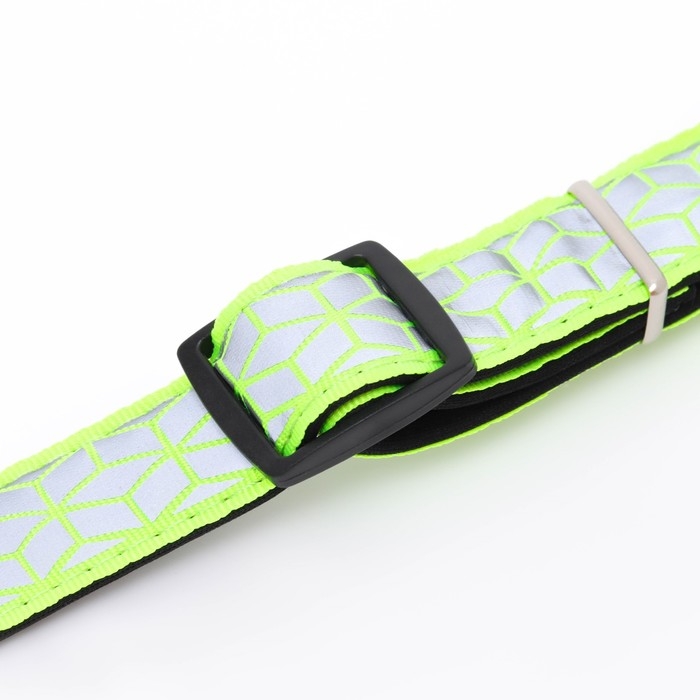 Ошейник со светоотражающим орнаментом, 55 х 2,5 см, салатовый Ошейник со светоотражающим орнаментом, 55 х 2,5 см, салатовый