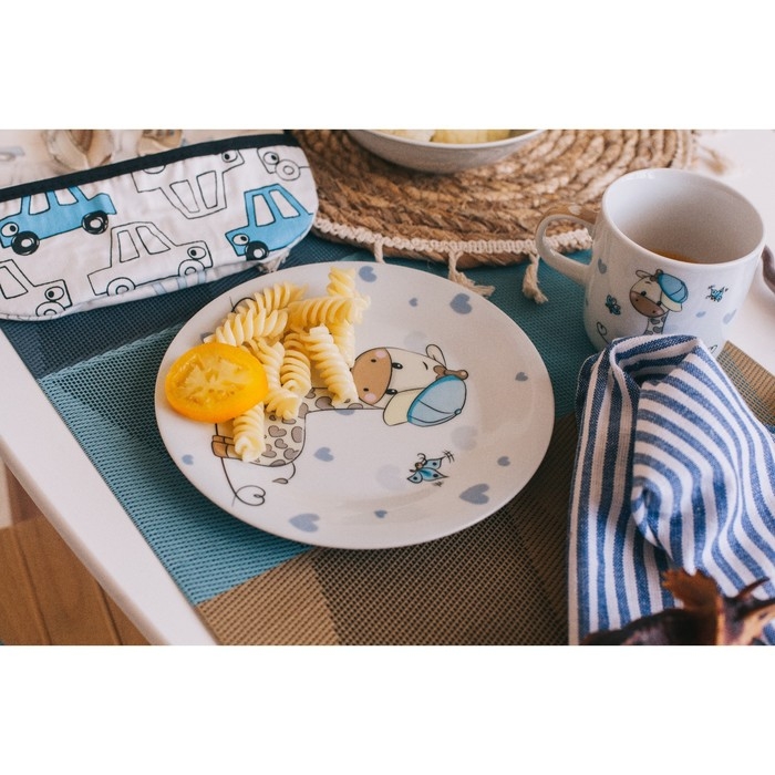 Набор детской посуды из керамики Доляна «Жирафик», 3 предмета: кружка 230 мл, миска 400 мл, тарелка d=18 см Набор детской посуды из керамики Доляна «Жирафик», 3 предмета: кружка 230 мл, миска 400 мл, тарелка d=18 см