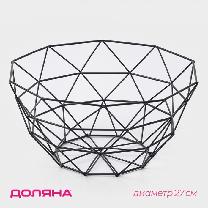 Фруктовница Доляна «Геометрия», 27×27×14 см, цвет чёрный Фруктовница Доляна «Геометрия», 27×27×14 см, цвет чёрный